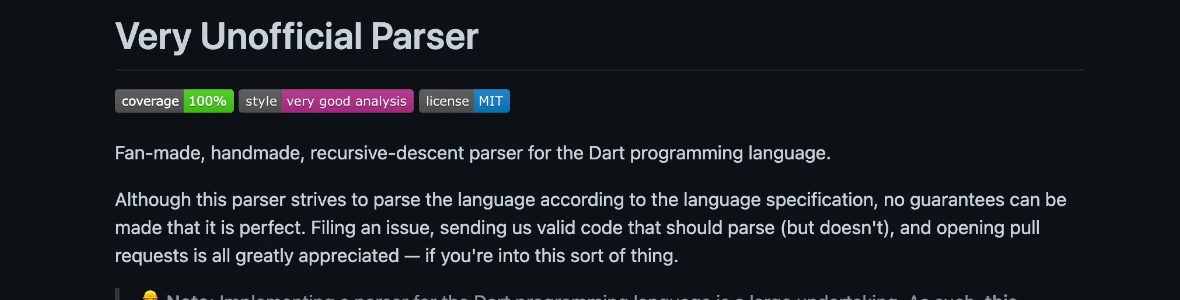 Lib Very Unofficial Parser