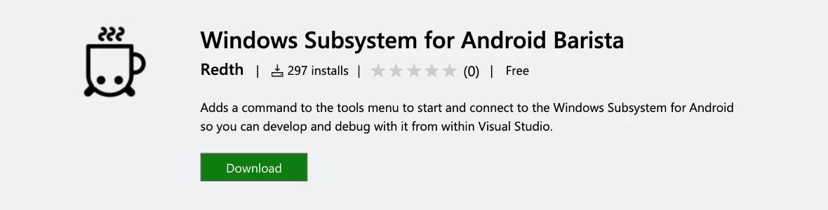 Image Outil Windows Subsystem for Android Barista